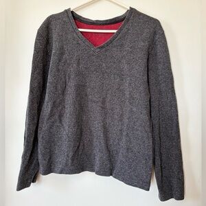 Banana Republic Gray V-Neck Oversized Sweater – Medium 🌫️